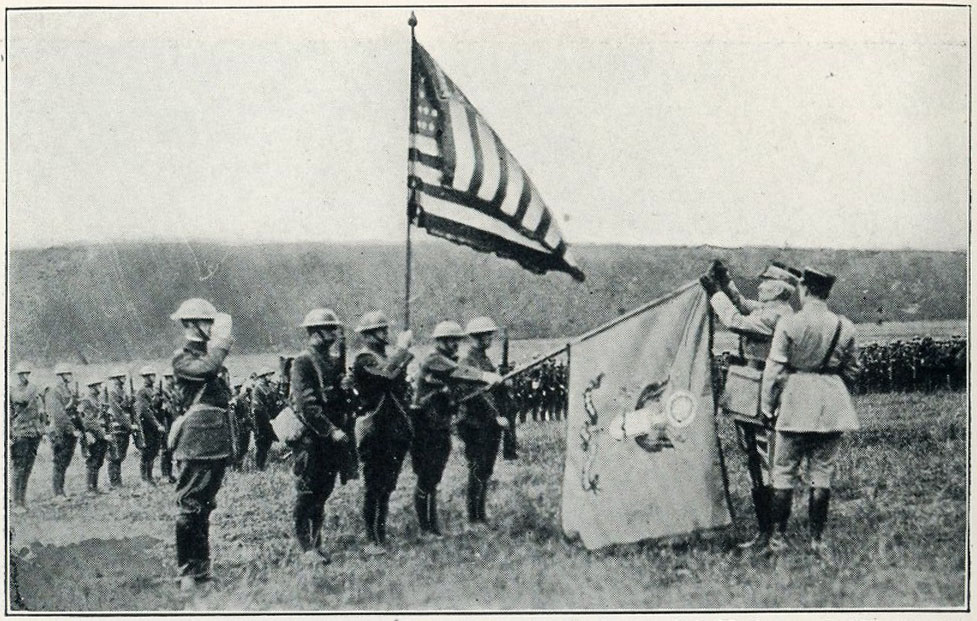 Decoration_of_U.S._104th_Regimental_Flag_in_France,_WWI